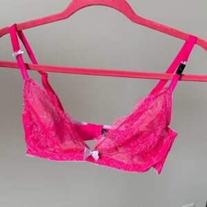 Victorias Secret Hot Pink Lace Bralette